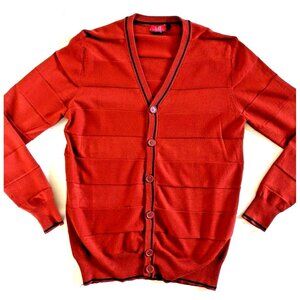 Made In Italy LIV Men's Cardigan Terracotta Brown Button Down Knit Size M